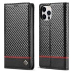 Etui pour iphone 12mini protection compl�te fibre de carbone magn�tique insertion de carte avec porte ...