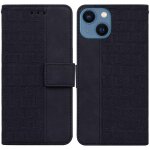 Etui pour iphone 15 plus g�om�trique en relief portefeuille couverture caract�ristique de b�cote cuir ...