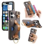 Etui pour iphone 16 plus blocage rfid bracelet porte - anneau etui slim - gris Etui pour iphone 16 plus blocage rfid bracelet porte - anneau etui slim - gris