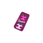 Etui iphone 5 - silicone rouge - d�cor pommes