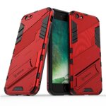 Etui pour iphone 6 / iphone 6s militaire robuste couverture protectrice kickstand - rouge