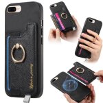 Etui pour iphone 7 plus / 8 plus magnétique portefeuille compatible magsafe support d'anneau - noir Etui pour iphone 7 plus / 8 plus magnétique portefeuille compatible magsafe support d'anneau - noir