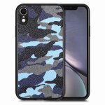 Etui pour iphone xr anti goutte l�ger libert� de recharge sans fil camo design, - bleu