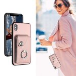 Etui pour iphone xs max cuir supports de fente pour carte housse de protection sangle a main - couleur ...