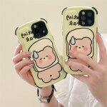 Etui pour iphone12pro etui pour téléphone portable créatif pour femme avec pain pull ours sans voix Etui pour iphone12pro etui pour téléphone portable créatif pour femme avec pain pull ours sans voix