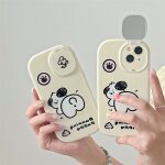 Etui pour iphonexsmax support de miroir pour etui de tlphone portable japonais et coren drle de chien ...