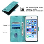 Etui pour ipod touch 7 / 6 / 5 cuir magnétique titulaire de la carte portefeuille a rabot - vert Etui pour ipod touch 7 / 6 / 5 cuir magnétique titulaire de la carte portefeuille a rabot - vert