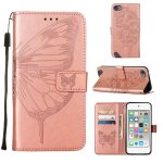 Etui pour ipod touch 7 / 6 / 5 magntique couverture rabotant gaufrage papillon cuir premium - couleur ...