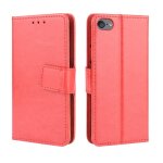 Etui pour ipod touch 7 / 6 magntique couverture rabotant titulaire de la carte portefeuille - rouge