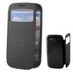 Etui lateral s view pour samsung galaxy i8190 s3 mini - noir