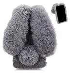 Etui pour lg q60 oreilles mignonnes de lapin en peluche automne et hiver etui de tlphone en peluche ...