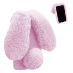 Etui pour lg v40 thinq / storm etui de tlphone en peluche oreilles mignonnes de lapin en peluche automne ...