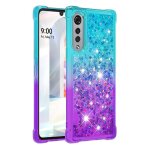 Etui pour lg velvet cristal brillant bling drle pare - chocs, paillettes liquides - bleu violet