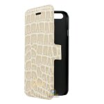 Etui luxe guess � rabat lat�ral crocodile beige glossy pour iphone 6 4, 7 pouces