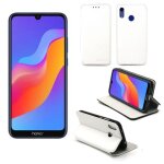 Etui luxe huawei honor 8a 4g blanc ultra slim cuir pu avec stand - housse coque de protection huawei ...
