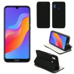 Etui luxe huawei y6 2019 4g noir ultra slim cuir pu avec stand - housse coque de protection huawei y6 ...