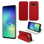 Etui luxe samsung galaxy s10e 4g rouge ultra slim cuir pu avec stand - housse coque de protection galaxy ...