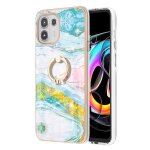 Etui pour motorola edge 20 lite marbre anneau rotatif a 360  anti - scratch doux pare - chocs protection ...