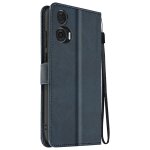 Etui pour motorola edge 50 fusion dragonne clapet support portefeuille bleu nuit