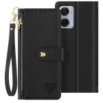 Etui pour motorola edge 50 fusion portefeuille zipp� support vid�o noir