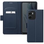 Etui pour motorola moto g05 et e15 porte - carte support vid�o bleu nuit