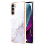Etui pour motorola moto g200 protection pare - chocs doux motif de marbre slim tpu - blanc