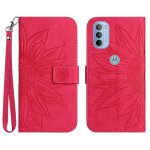 Etui pour motorola moto g51 5g avec porte - fentes pour cartes cuir pu de luxe tournesol gaufr� sangle ...