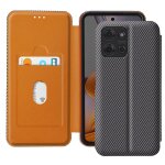 Etui pour motorola moto g75 fibre carbone support vido et anti - rfid gris