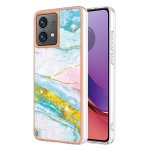 Etui pour motorola moto g84 protection pare - chocs doux slim tpu motif de marbre - blanc vert