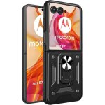 Etui motorola razr 50 - coque tpu + pc anti - choc avec couvercle coulissant d'objectif, anneau support ...