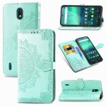 Etui pour nokia 1. 3 motif exquis antichoc couverture rabotant simple entreprise etui en cuir - vert
