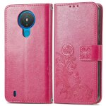 Etui pour nokia 1. 4 affaires exquises couverture rabotant etui en cuir sangle courte trfle a quatre ...