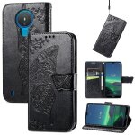 Etui pour nokia 1. 4 papillon affaires aile portefeuille multi - couleur - noir