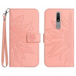 Etui pour nokia 2. 4 cuir pu de luxe tournesol gaufr avec porte - fentes pour cartes etui de tlphone ...