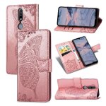 Etui pour nokia 2. 4 affaires multi - couleur papillon portefeuille aile - couleur or rose