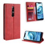 Etui pour nokia 5. 1 plus portefeuille cuir pu fermeture magn�tique - rouge