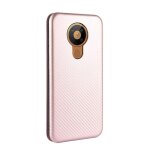 Etui pour nokia 5. 3 insertion de carte fibre de carbone magn�tique coque en cuir folio flip avec porte ...
