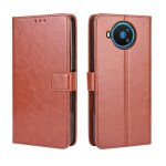 Etui pour nokia 8. 3 5g titulaire de la carte couverture rabattable portefeuille magn�tique - le brun ...