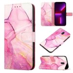 Etui pour nokia c01 plus cuir pu bicelle portefeuille motif de marbre - rose rouge
