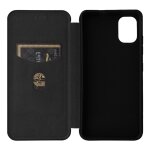 Etui pour nokia c02 insertion de carte coque en cuir folio flip fibre de carbone magntique protection ...