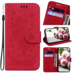 Etui pour nokia c12 bicelle flip couverture en cuir pu fleurs roses emboss fentes pour cartes etui portefeuill ...