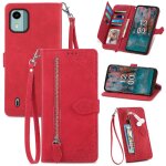 Etui pour nokia c12 fermeture eclair style multi - couleur affaires fente multi - carte portefeuille ...