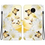 Etui pour nokia c20 / c10 fleur papillon peinte portefeuille fentes pour cartes cuir pu fermeture magn�tique ...
