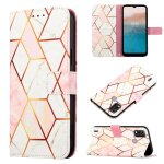 Etui pour nokia c21 portefeuille bicelle cuir pu motif de marbre - couleur or rose