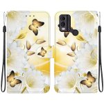 Etui pour nokia c22 cuir pu fermeture magntique fleur papillon peinte portefeuille fentes pour cartes ...