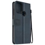 Etui pour nokia c22 dragonne clapet support portefeuille bleu nuit