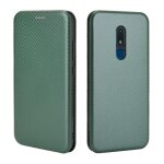 Etui pour nokia c3 protection complte fibre de carbone magntique coque en cuir folio flip avec porte ...