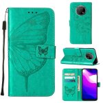 Etui pour nokia g300 gaufrage papillon cuir premium couverture rabotant magn�tique - vert