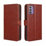 Etui pour nokia g42 5g portefeuille couverture rabattable magn�tique titulaire de la carte - le brun