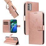 Etui pour nokia g42 cuir de haute qualit� papillon en relief et fente pour carte avec sangle de main ...